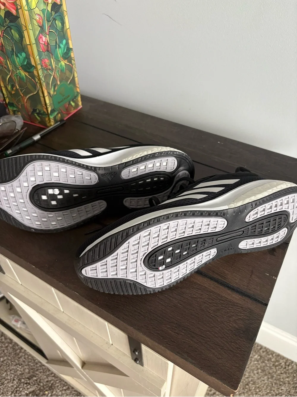 adidas Black and White Athletic Running Sneakers